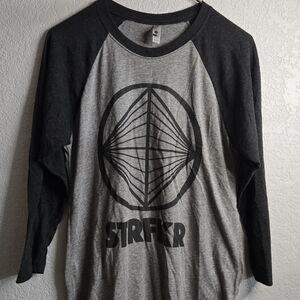STRFKR Gray and Black Graphic Raglan Tee